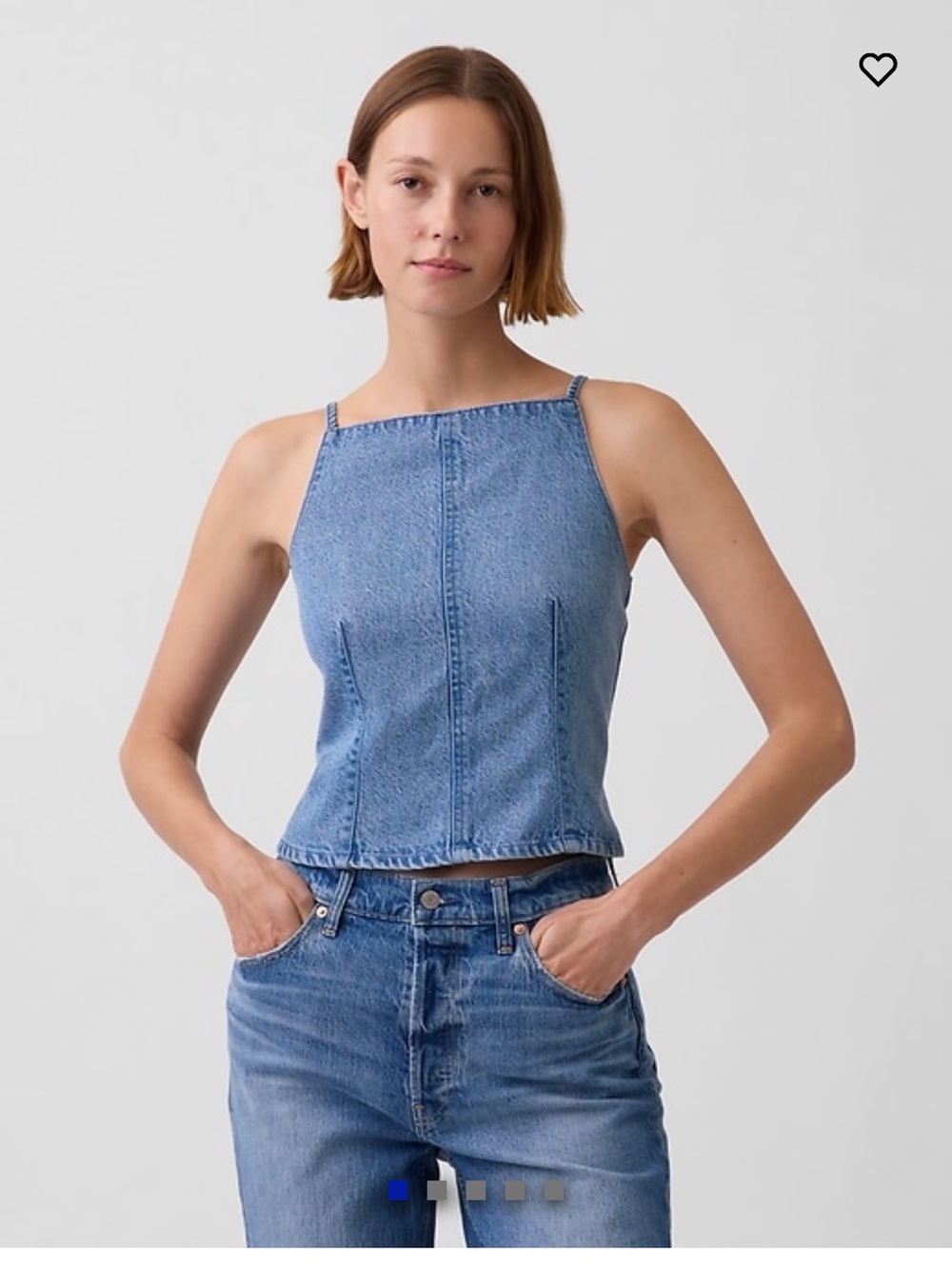 Light Blue Denim Square-Neck Cami GAP